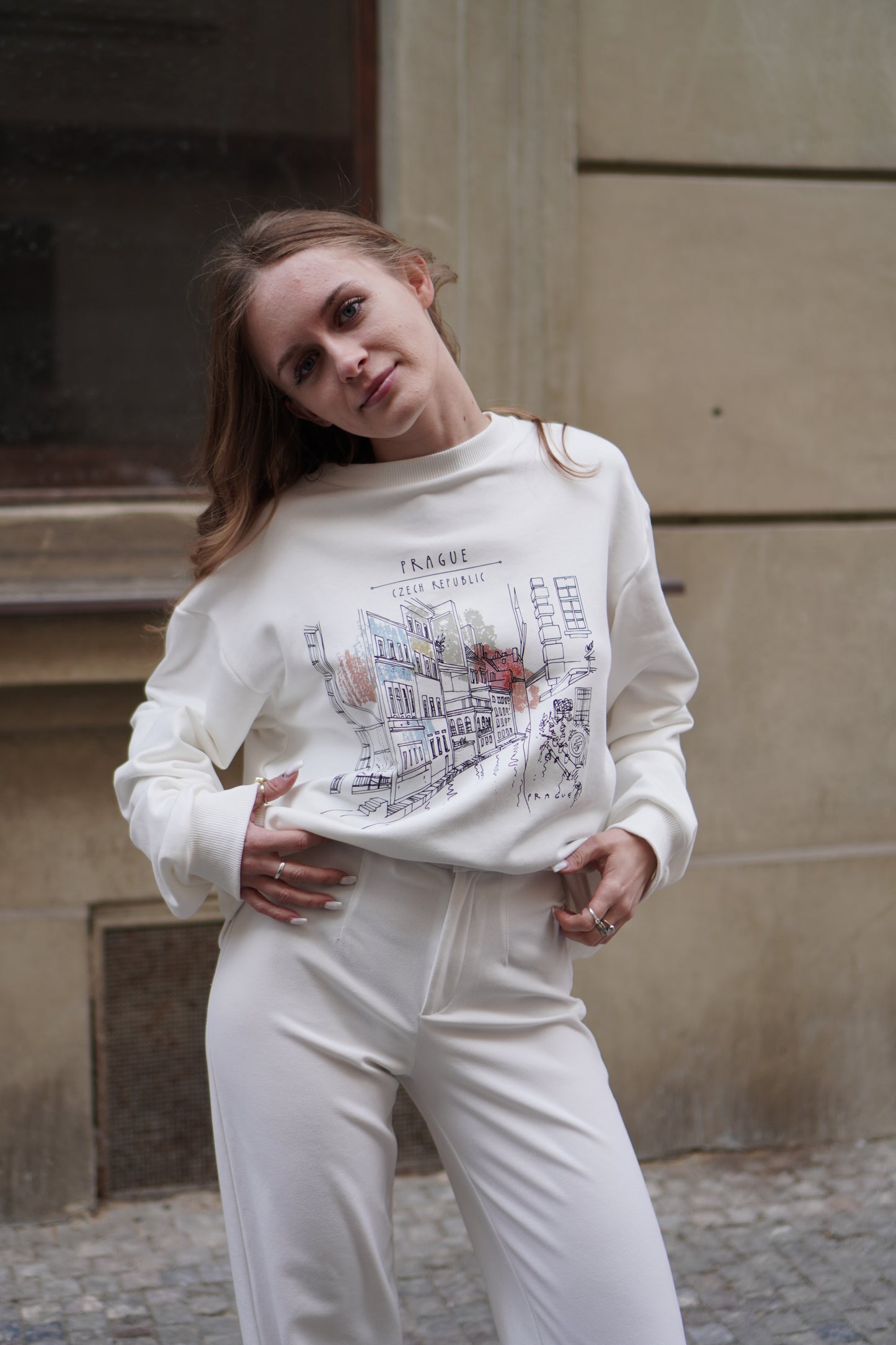 Unisex mikina Prague Sketch – umělecká pocta Praze