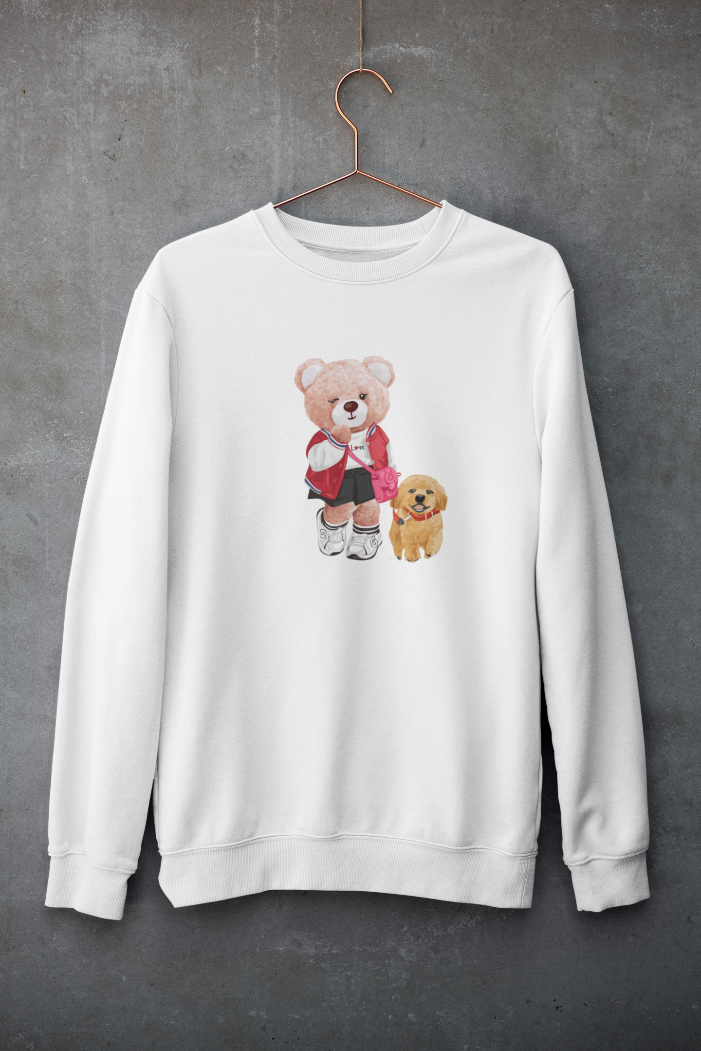 Unisex mikina Bear Friend – zvířecí přátelství, které zahřeje