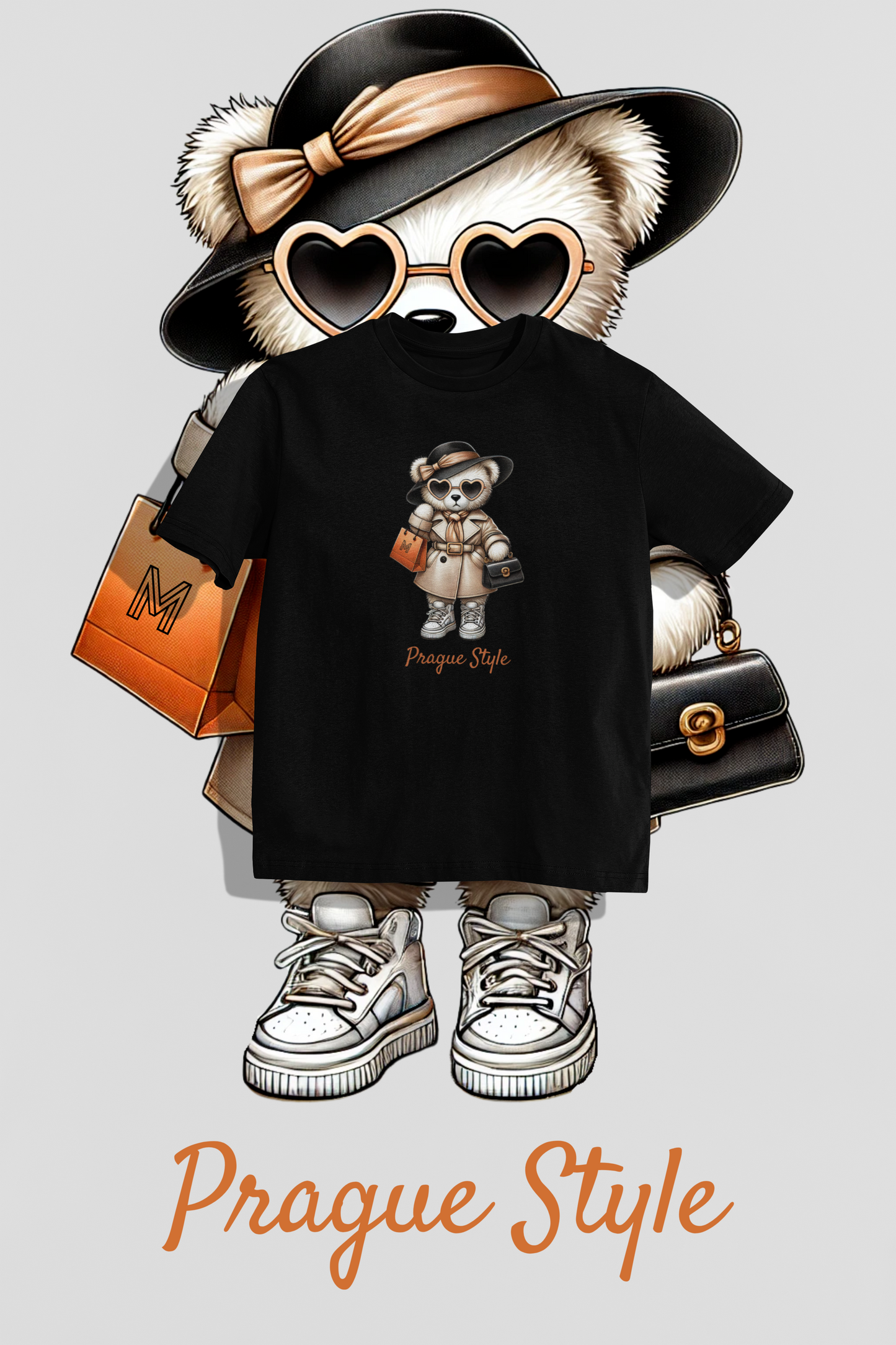 Miss P. Style Teddybär-T-Shirt – Lockere Passform