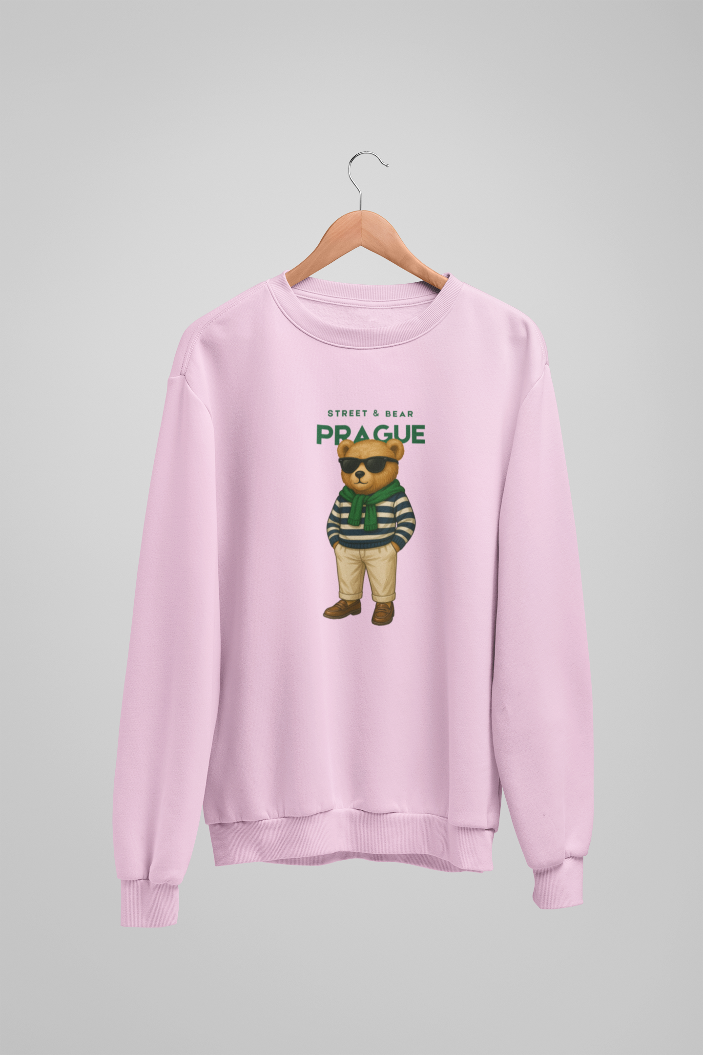 Sweatshirt mit Teddybär-Motiv, Straßenbär Prag