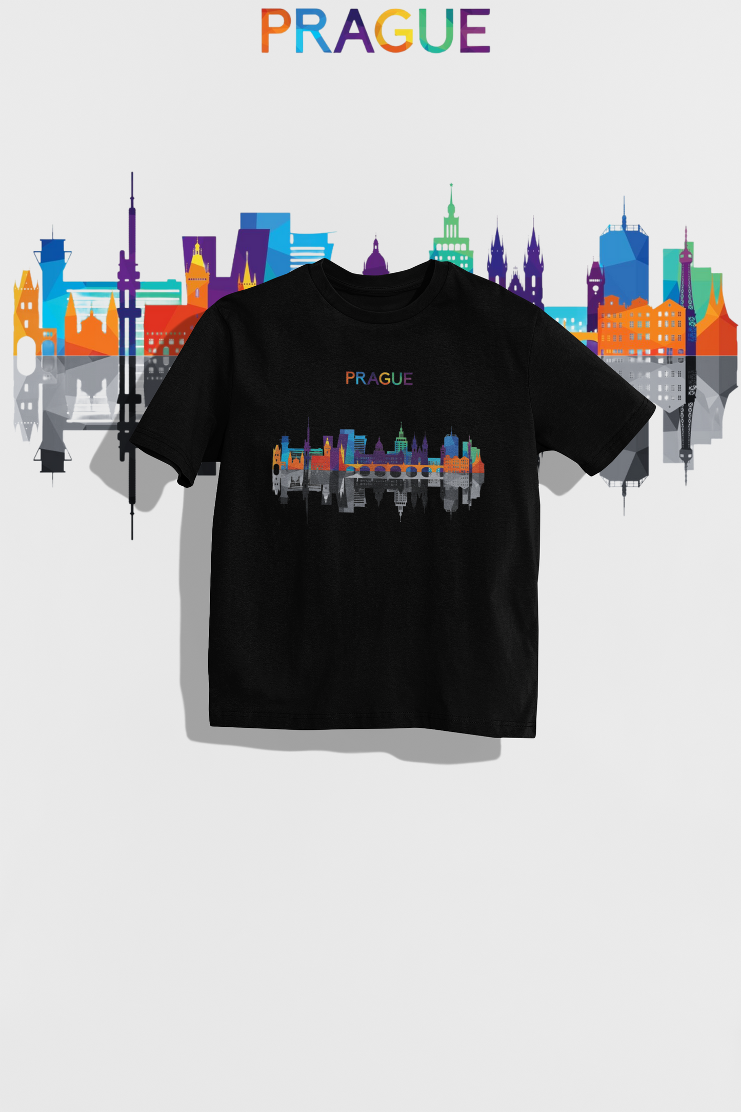 Unisex tričko Prague Skyline – pocta pražskému panoramatu