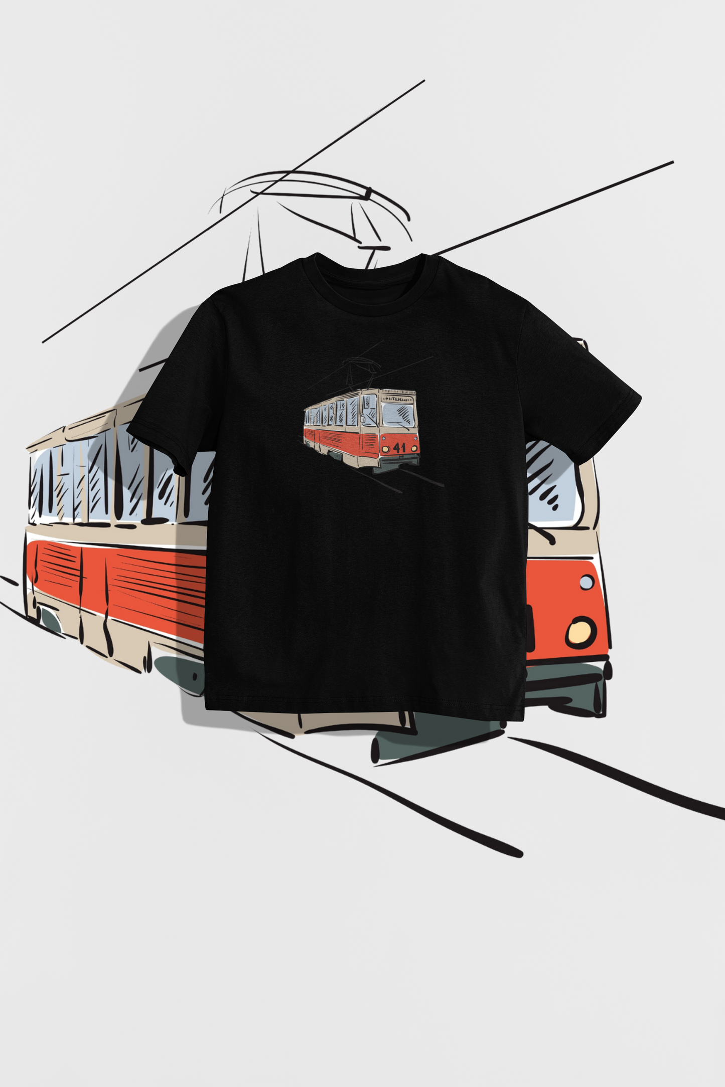 Unisex tričko Tram 41 Classic – pocta pražské dopravě