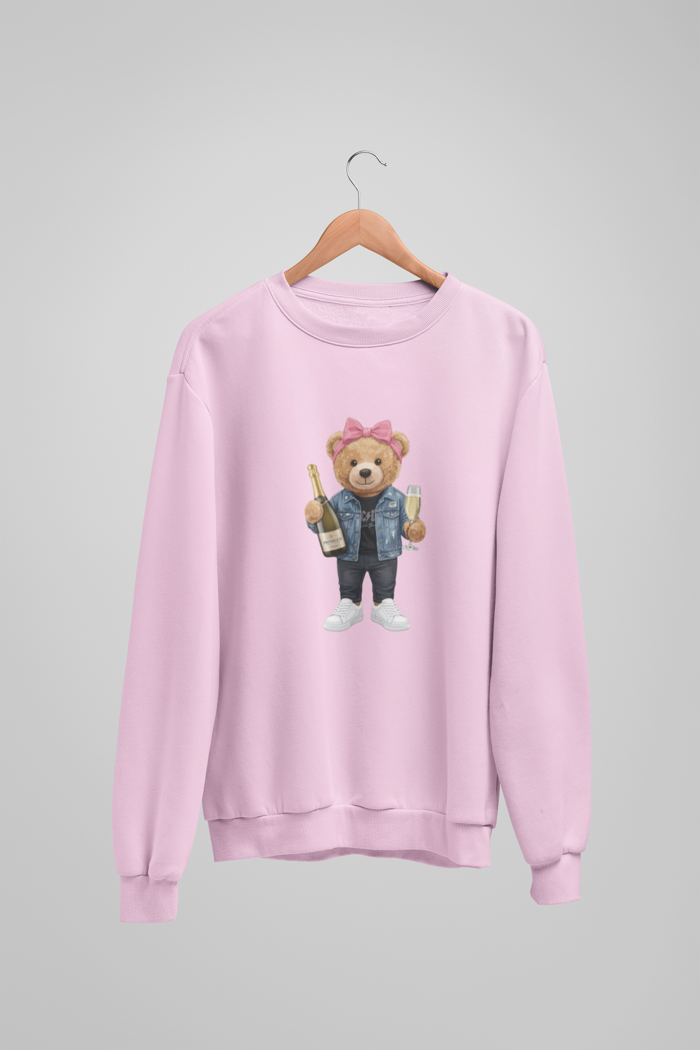 Prosecco Girl Teddy Bear Sweatshirt