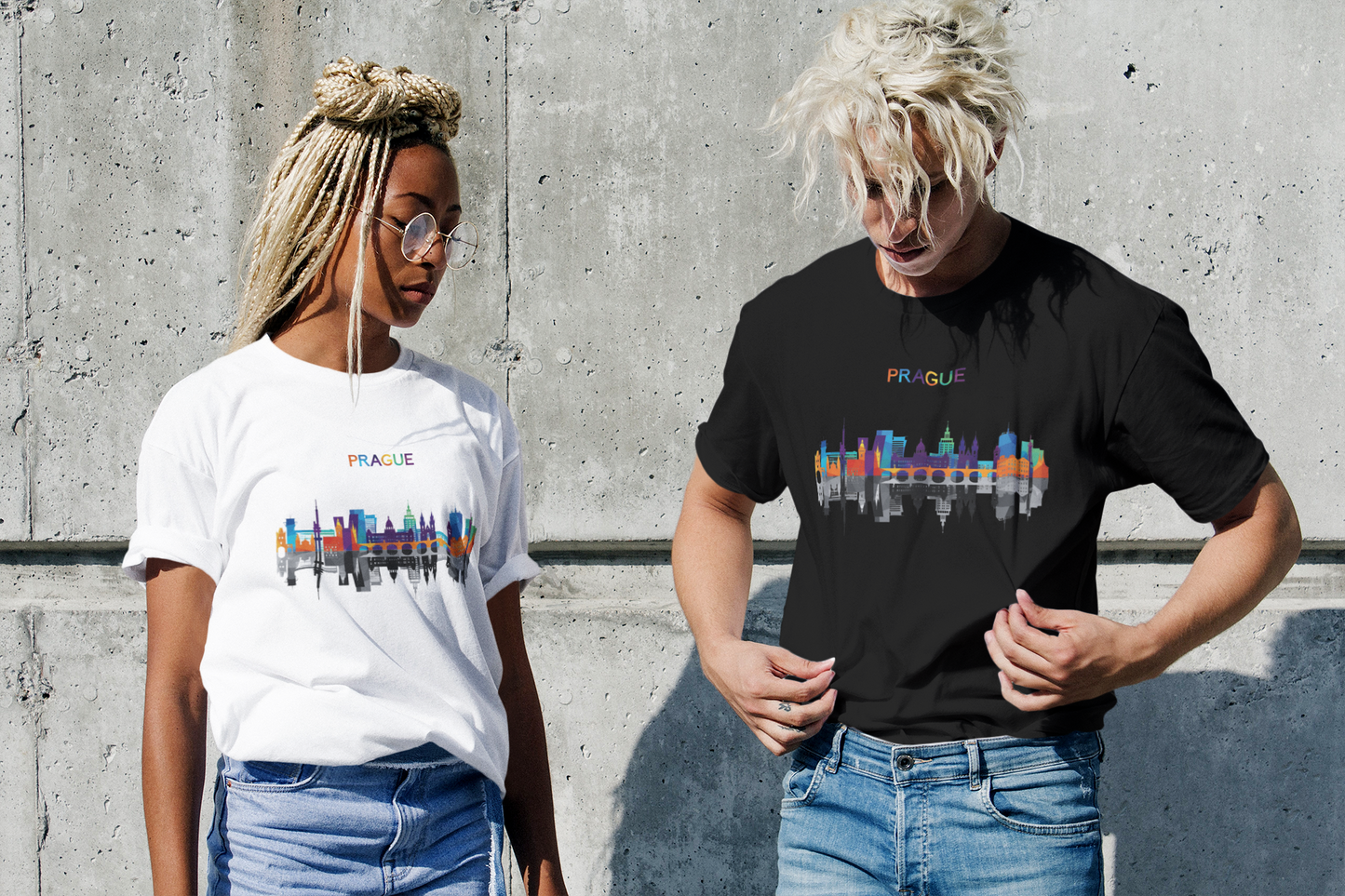 Unisex tričko Prague Skyline – pocta pražskému panoramatu