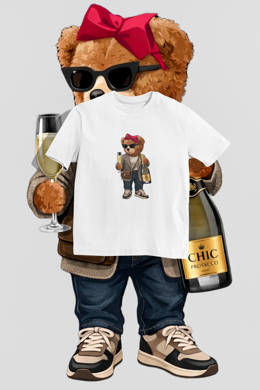 Tričko s medvídkem Prosecco Bear – Volný střih