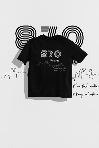 870 PRAGUE – Unisex T-shirt with a panorama and a reference to the history of Prague