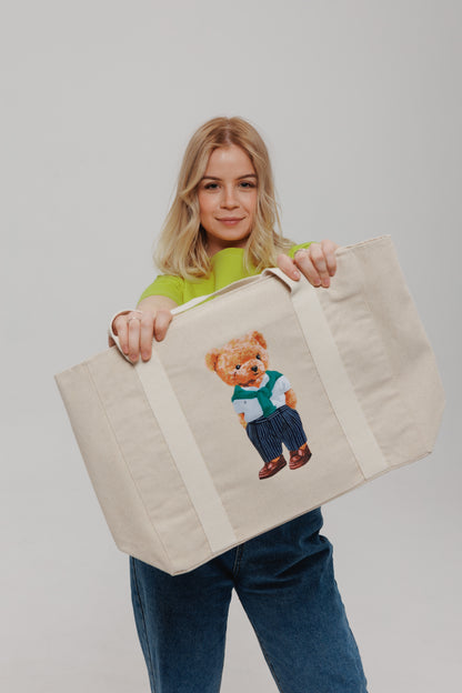 Сумка-тоут Street Bear | Стильна бавовняна сумка