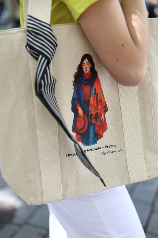 Plátěná taška Lady in Prague – Design by My Keepsake