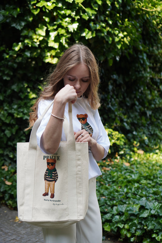 Shopper bag Street &amp; Bear Prague – stylish teddy bear
