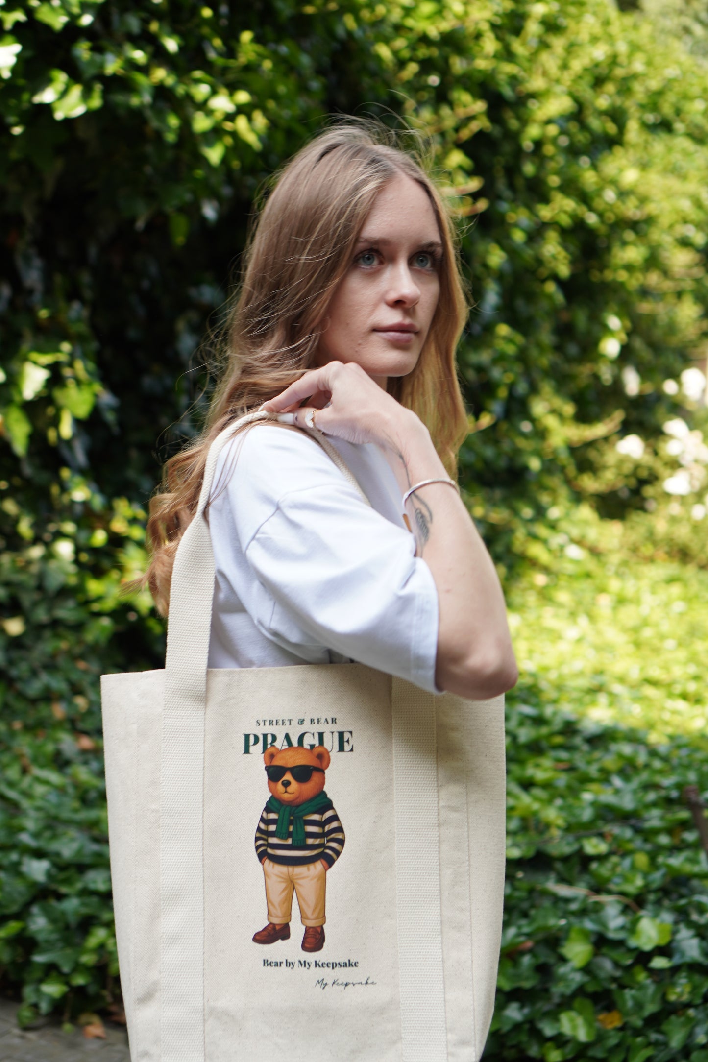 Shopper bag Street &amp; Bear Prague – stylish teddy bear
