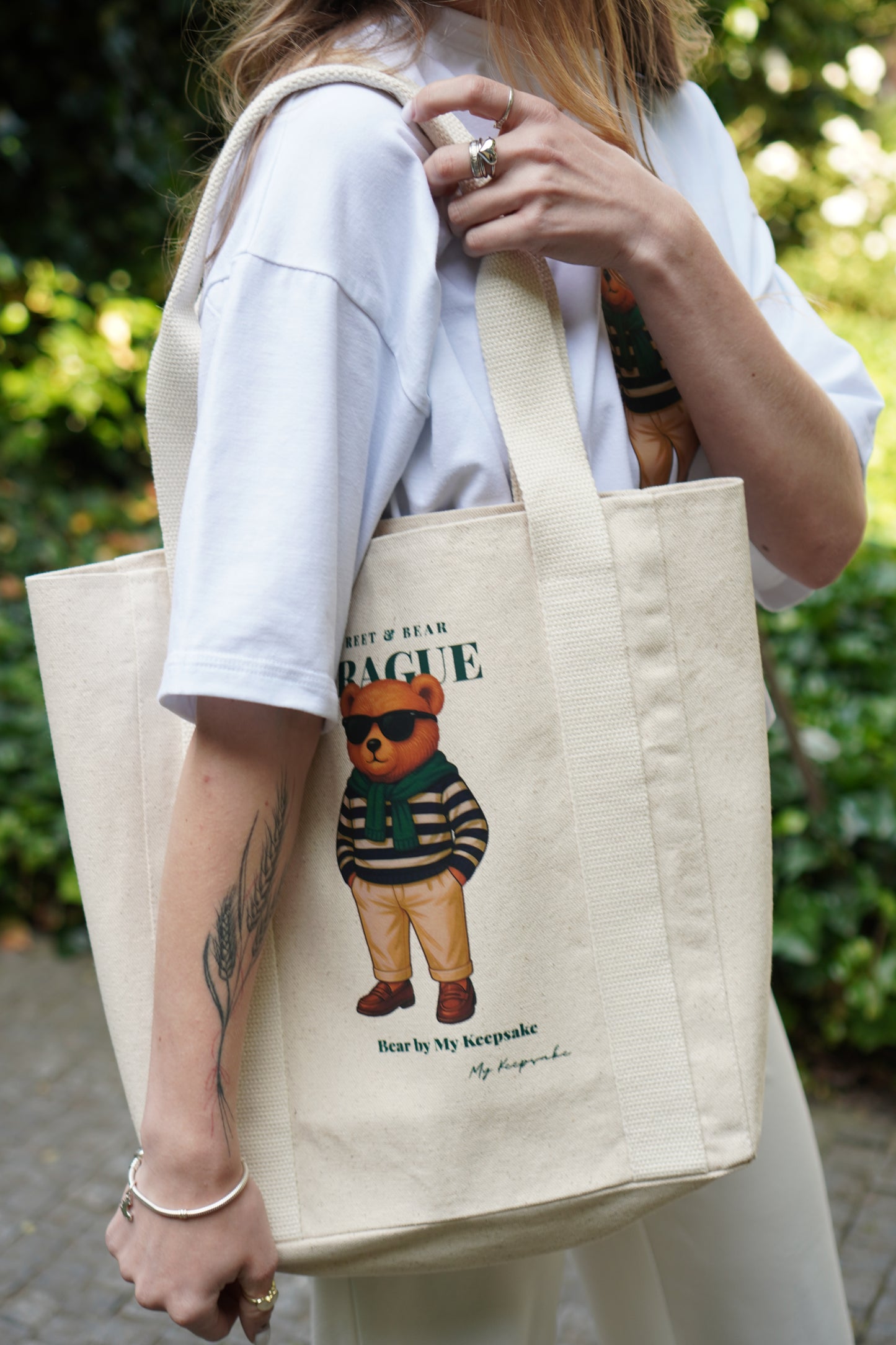 Shopper bag Street &amp; Bear Prague – stylish teddy bear