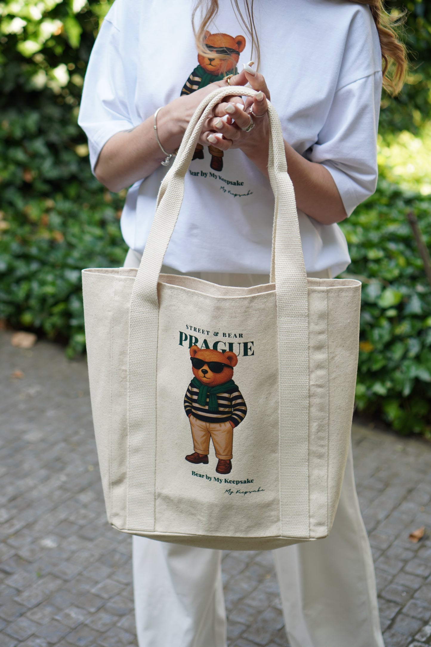 Shopper bag Street &amp; Bear Prague – stylish teddy bear