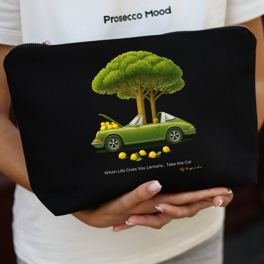 Kosmetická taštička Take the Car – ručně šitá v Praze