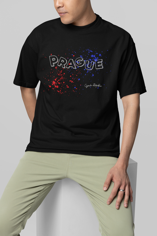 PRAGUE SPLASH – Stylové tričko Praha s potiskem vlajky