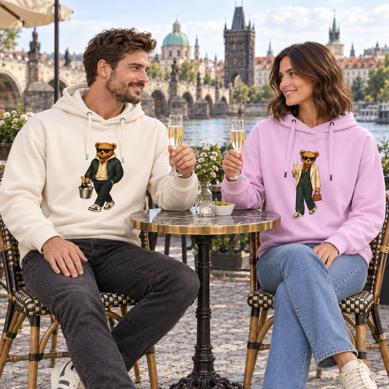 Dámská mikina s medvídkem Prosecco Mood – na páru v Praze