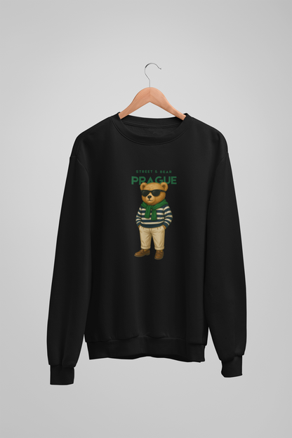 Sweatshirt mit Teddybär-Motiv, Straßenbär Prag