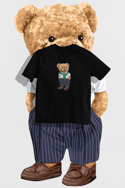 Street &amp; Bear Unisex T-Shirt – Stylish Green Teddy Bear