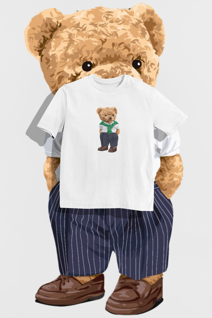 Street &amp; Bear Unisex T-Shirt – Stylish Green Teddy Bear