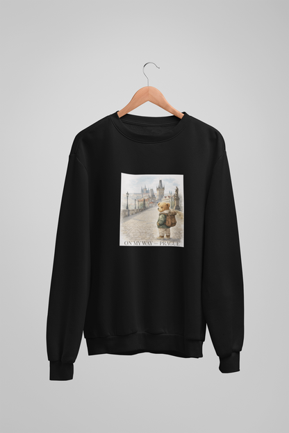 Sweatshirt mit Teddybär „Auf dem Weg nach Prag“