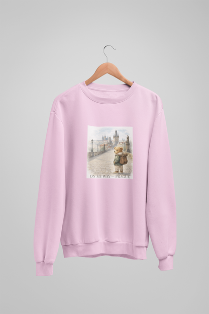 Sweatshirt mit Teddybär „Auf dem Weg nach Prag“