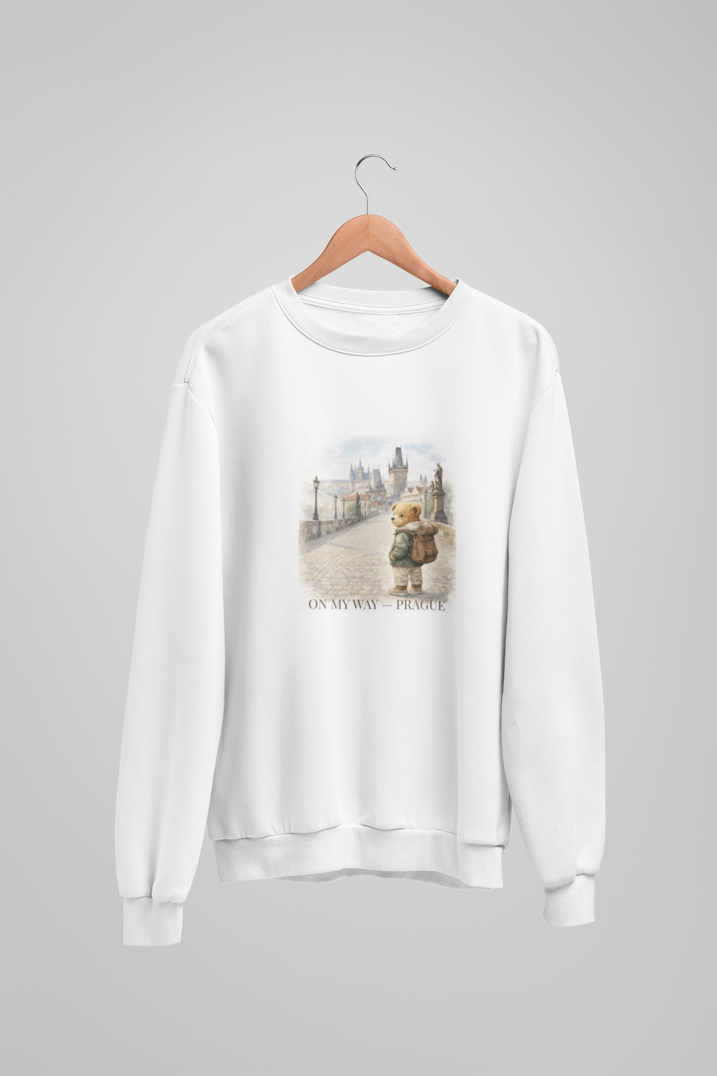 Sweatshirt mit Teddybär „Auf dem Weg nach Prag“