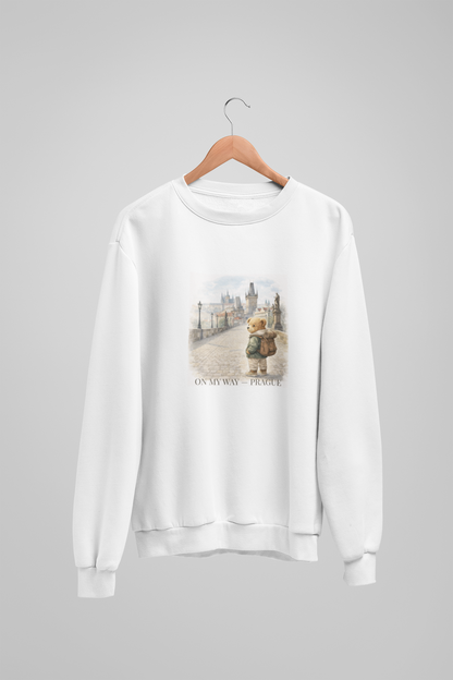 Sweatshirt mit Teddybär „Auf dem Weg nach Prag“