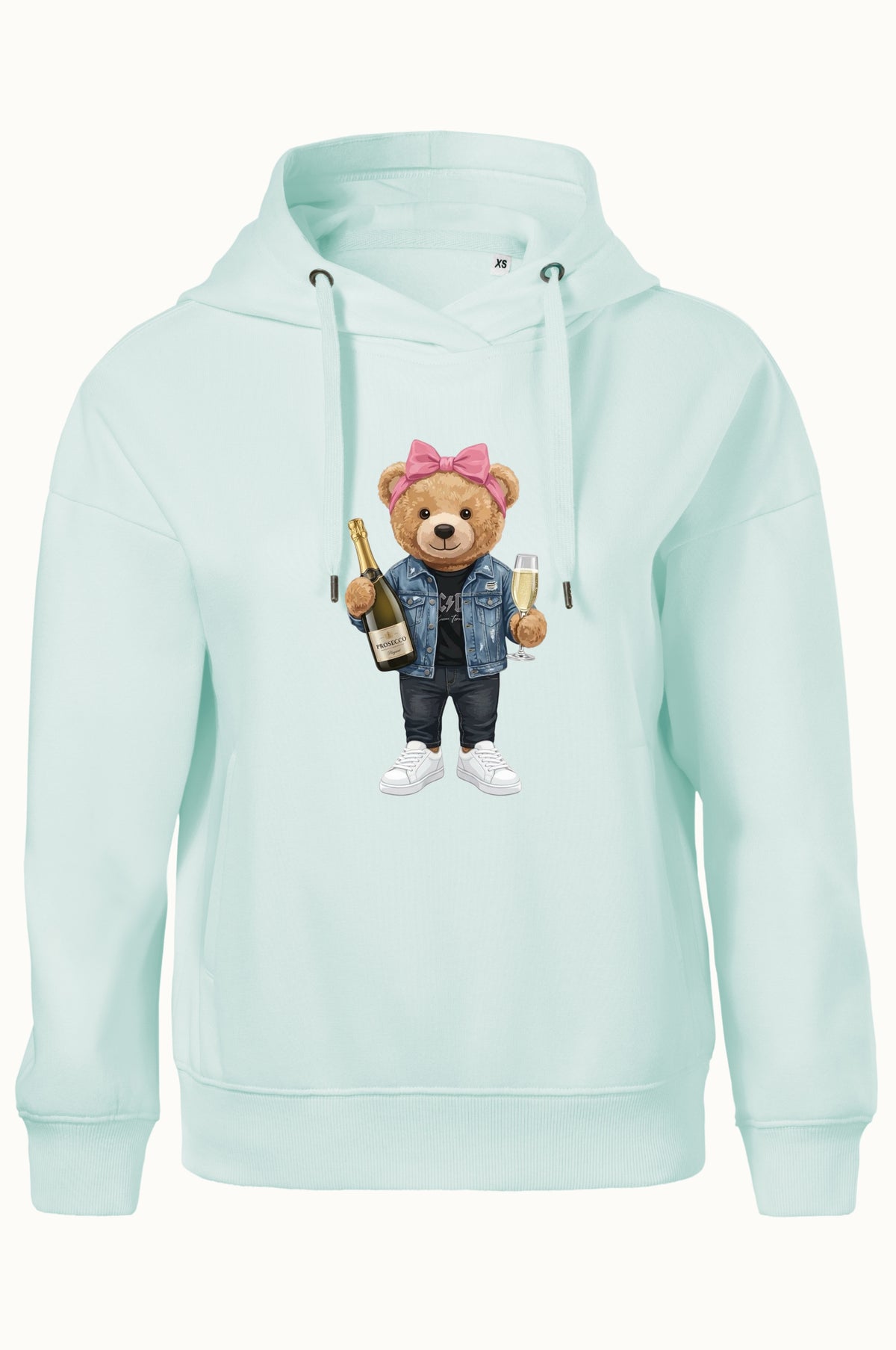 Dámská mikina s medvídkem Prosecco Girl – světle modrá, produktová fotografie 11