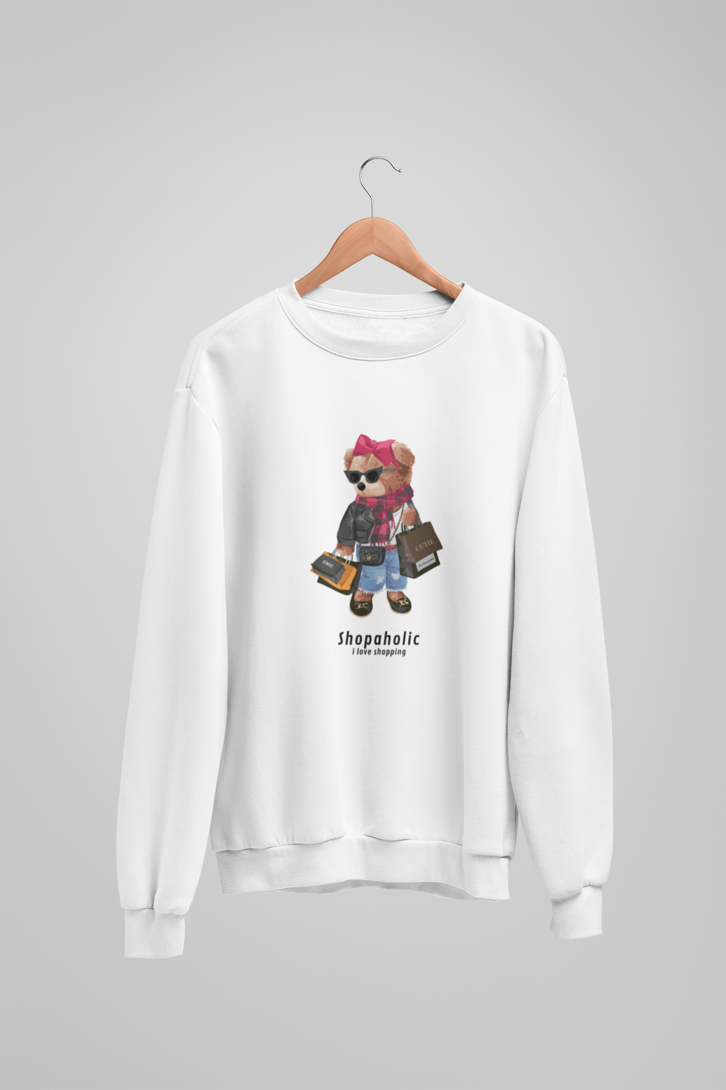 Shopaholic Bear Sweatshirt