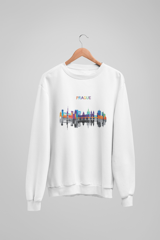 Mikina s potiskem Prague Skyline – pražské panorama