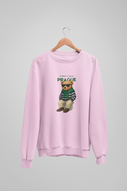 Sweatshirt mit Teddybär-Motiv „Street Bear Prague“ – urbaner Stil