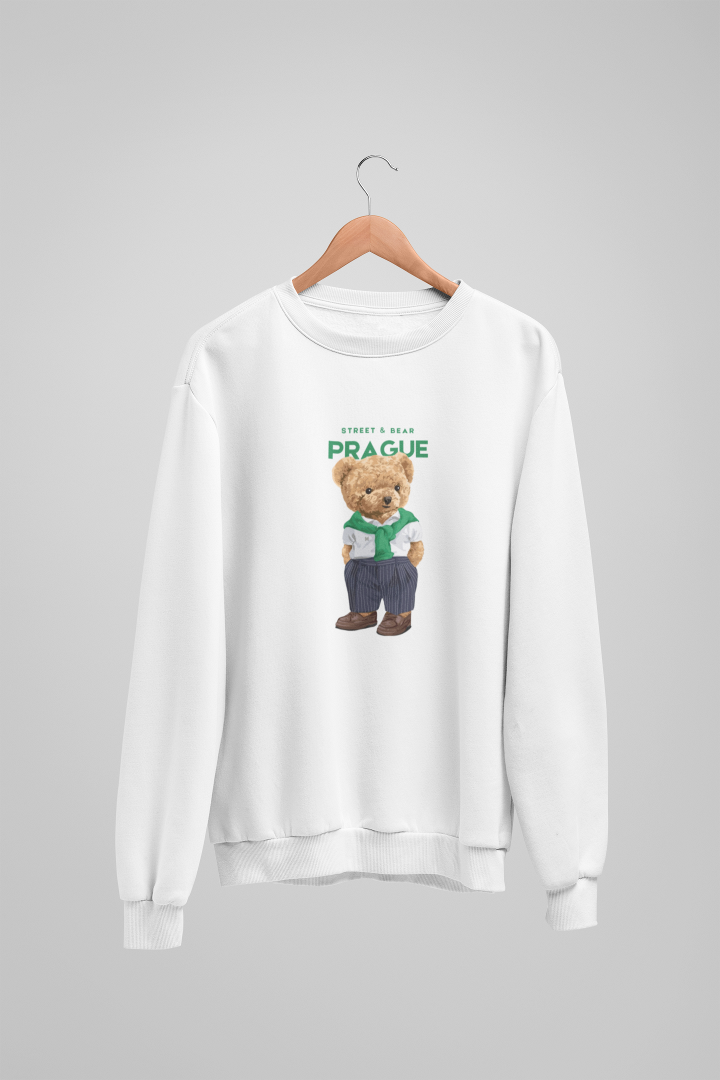 Sweatshirt mit Teddybär-Motiv „Street Bear Prague“ – Klassischer Look