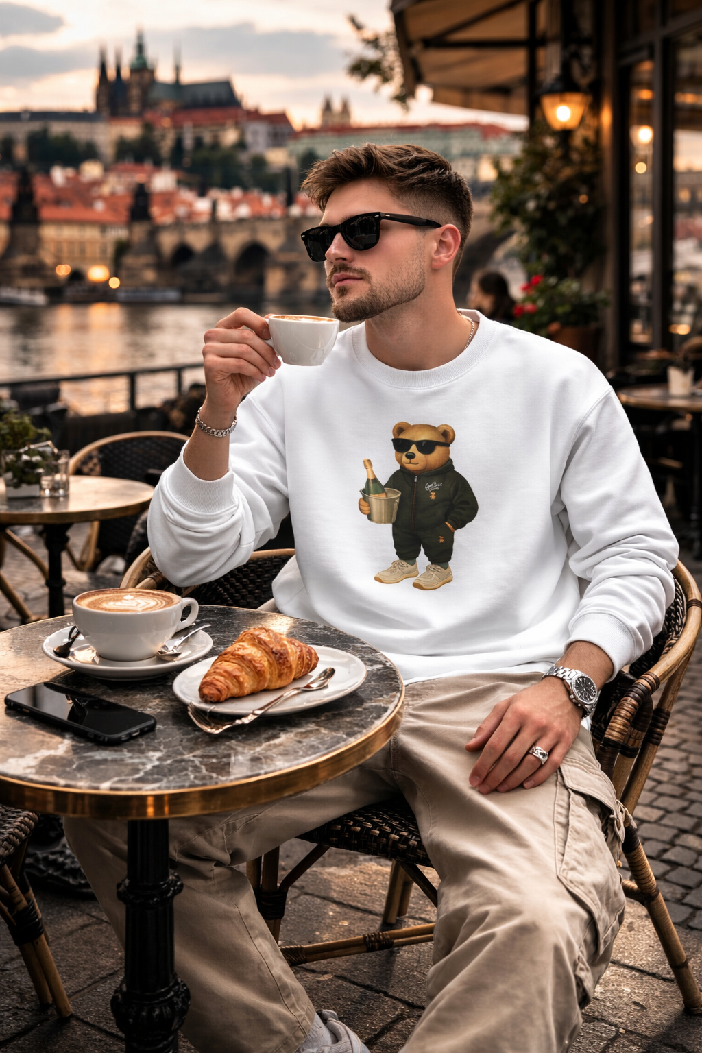 Prosecco Night Bear Sweatshirt