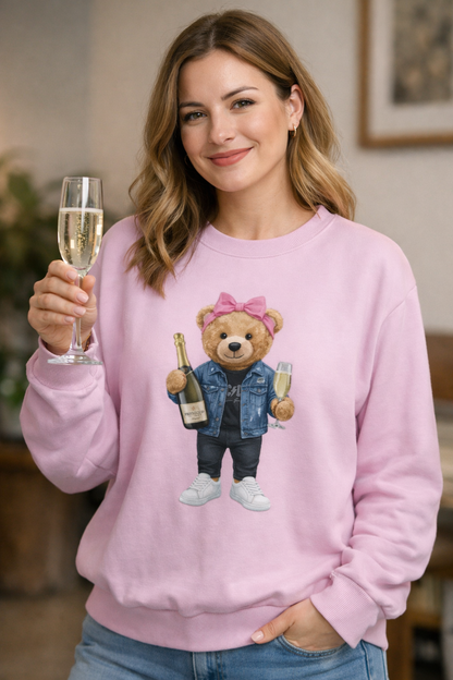 Prosecco Girl Teddy Bear Sweatshirt